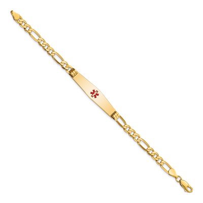 14K Yellow Gold Medical ID Figaro Bracelet – view 2