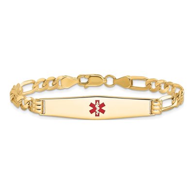 14K Yellow Gold Medical ID Figaro Bracelet – view 3