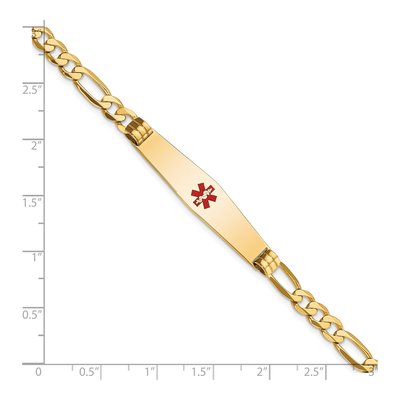 14K Yellow Gold Medical ID Figaro Bracelet – view 4