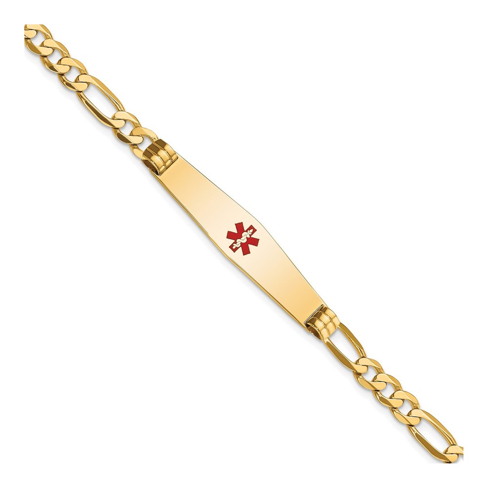 14K Yellow Gold Medical ID Figaro Bracelet