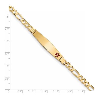 14K Yellow Gold Medical ID Figaro Bracelet – view 4