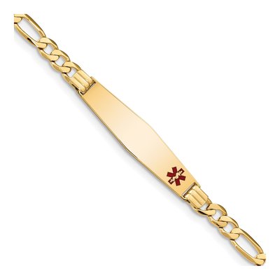 14K Yellow Gold Medical ID Figaro Bracelet