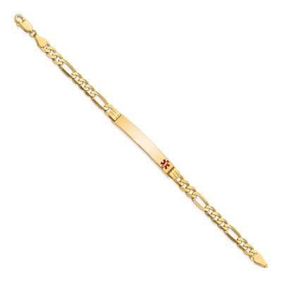 14K Yellow Gold Medical ID Figaro Bracelet – view 3