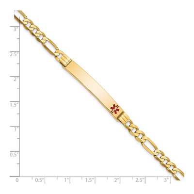 14K Yellow Gold Medical ID Figaro Bracelet – view 4