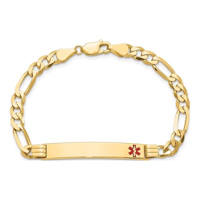 14K Yellow Gold Medical ID Figaro Bracelet – view 5