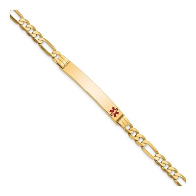14K Yellow Gold Medical ID Figaro Bracelet