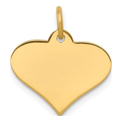 14K Yellow Gold Heart Disc Charm