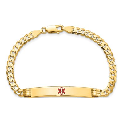 14K Yellow Gold Medical ID Curb Bracelet – view 4