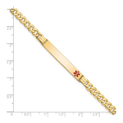 14K Yellow Gold Red Enamel Medical ID Bracelet – view 4