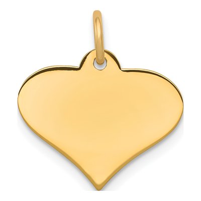 14K Yellow Gold Heart Disc Charm