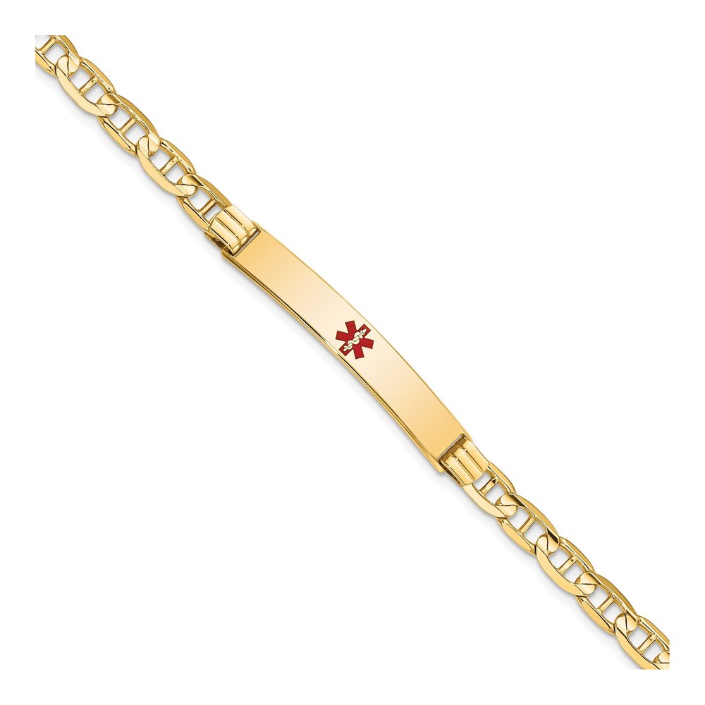 14K Yellow Gold Medical ID Anchor Bracelet
