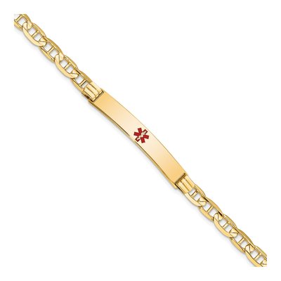 14K Yellow Gold Medical ID Anchor Bracelet