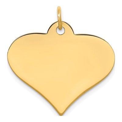14K Yellow Gold Heart Disc Charm