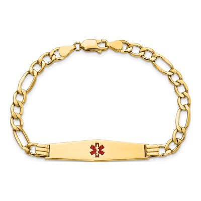 14K Yellow Gold Medical ID Figaro Bracelet – view 4