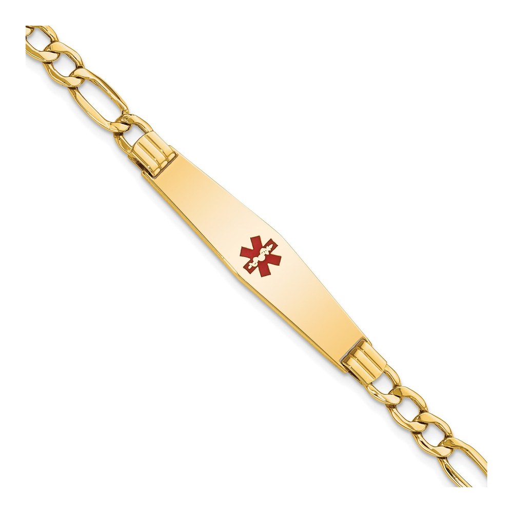 14K Yellow Gold Medical ID Figaro Bracelet