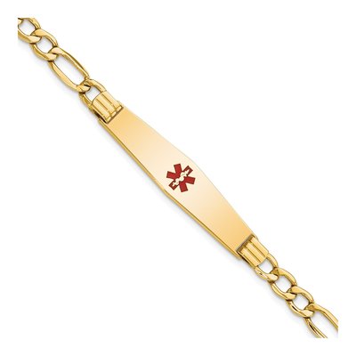 14K Yellow Gold Medical ID Figaro Bracelet