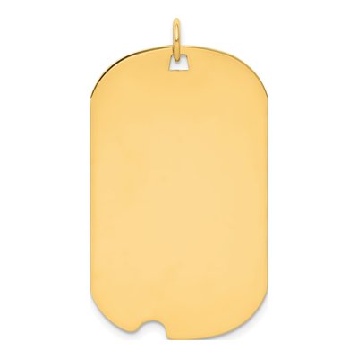 14K Yellow Gold Dog Tag Pendant