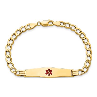 14K Yellow Gold Medical ID Curb Bracelet – view 4