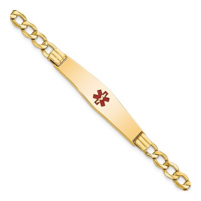 14K Yellow Gold Medical ID Curb Bracelet