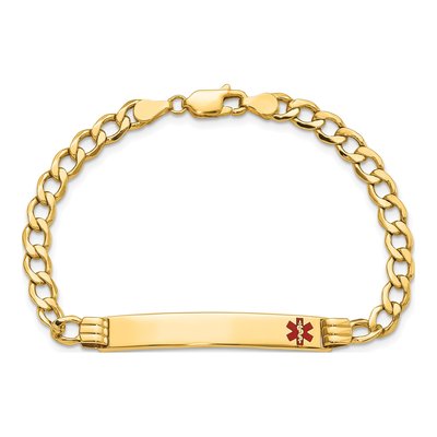 14K Yellow Gold Medical ID Cuban Link Bracelet – view 5
