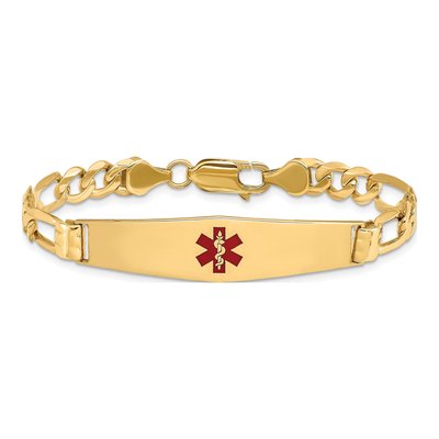 14K Yellow Gold Medical ID Figaro Bracelet – view 3