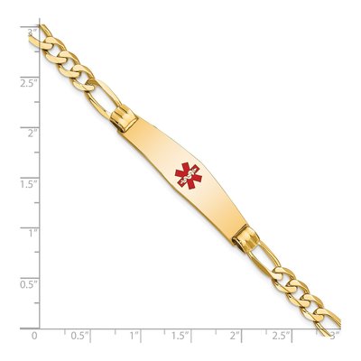 14K Yellow Gold Medical ID Figaro Bracelet – view 4