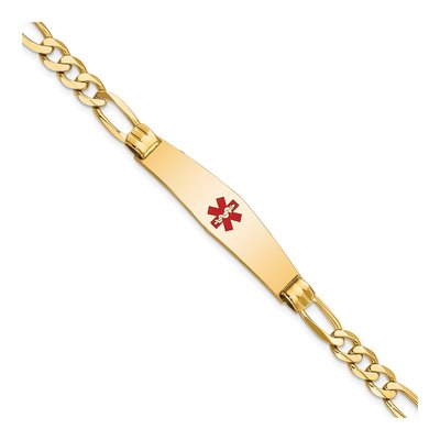 14K Yellow Gold Medical ID Figaro Bracelet