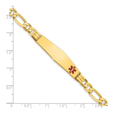 14K Yellow Gold Figaro Medical ID Bracelet – view 3