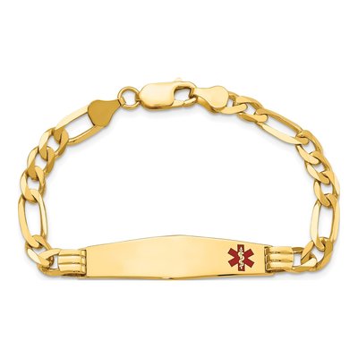 14K Yellow Gold Figaro Medical ID Bracelet – view 4