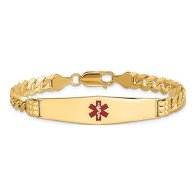 14K Yellow Gold Medical ID Curb Bracelet – view 4