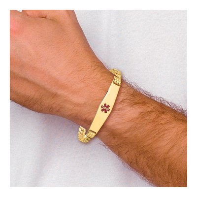 14K Yellow Gold Medical ID Curb Bracelet – view 6