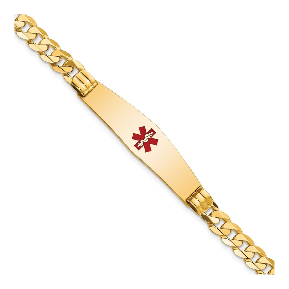 14K Yellow Gold Medical ID Curb Bracelet, 7 in