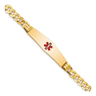 14K Yellow Gold Medical ID Curb Bracelet