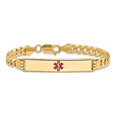 14K Yellow Gold Medical ID Curb Bracelet – view 4