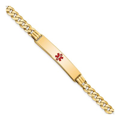 14K Yellow Gold Medical ID Curb Bracelet