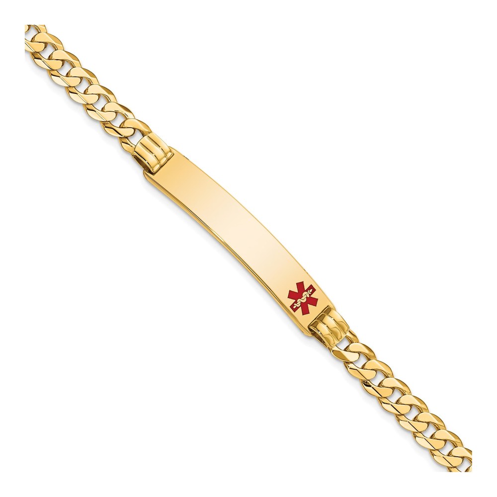 14K Yellow Gold Engravable Medical ID Bracelet