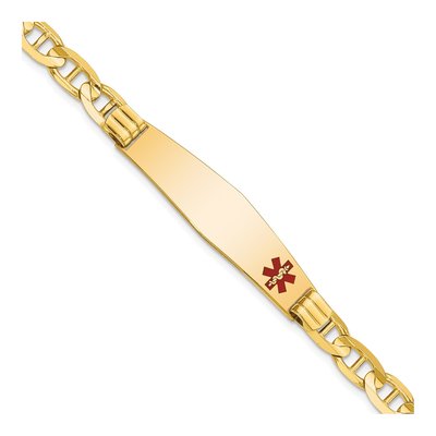 14K Yellow Gold Anchor Medical ID Bracelet