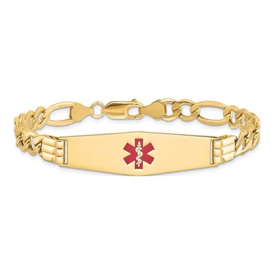 14K Yellow Gold Medical ID Figaro Bracelet – view 4