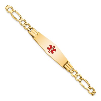 14K Yellow Gold Medical ID Figaro Bracelet