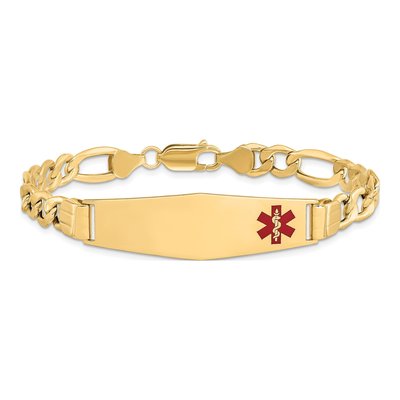 14K Yellow Gold Medical ID Figaro Bracelet – view 3
