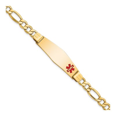 14K Yellow Gold Medical ID Figaro Bracelet