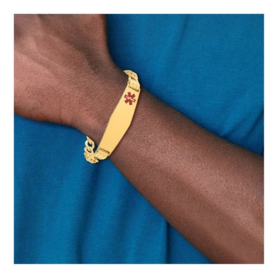 14K Yellow Gold Medical ID Curb Bracelet – view 5