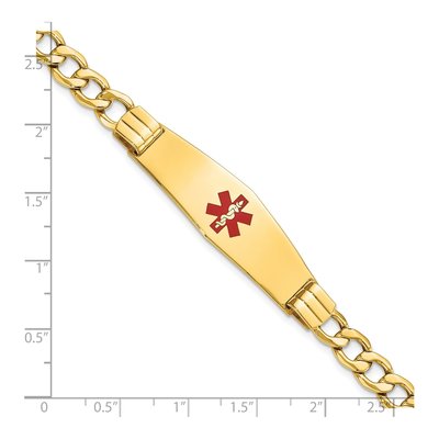 14K Yellow Gold Medical ID Curb Bracelet, 7 in | Engravable – view 3