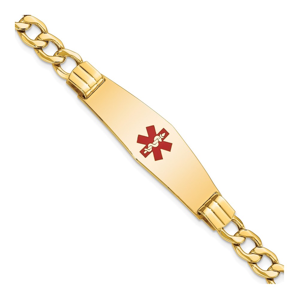 14K Yellow Gold Medical ID Curb Bracelet, 7 in