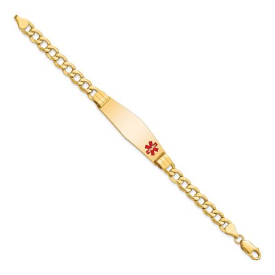 14K Gold Medical ID Curb Bracelet | Engravable, 7" – view 2
