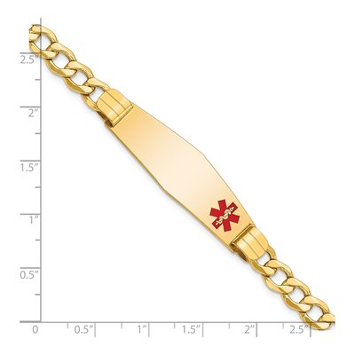 14K Gold Medical ID Curb Bracelet | Engravable, 7" – view 4