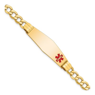 14K Yellow Gold Medical ID Curb Bracelet