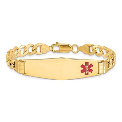 14K Yellow Gold Medical ID Curb Bracelet – view 4
