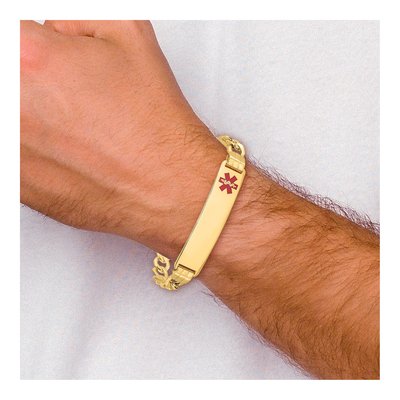 14K Yellow Gold Medical ID Curb-Link Bracelet – view 6