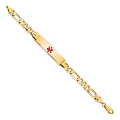 14K Yellow Gold Medical ID Figaro Bracelet – view 3